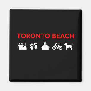 Toronto Beach Icons Dark Colour Magnet