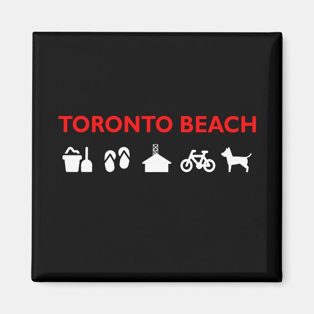 Toronto Beach Icons Dark Colour Magnet (Front)