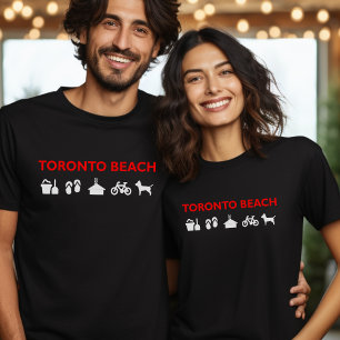 Toronto Beach Icons Dark Colour T-Shirt