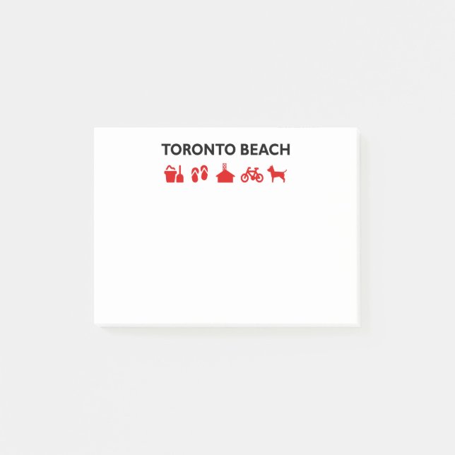 Toronto Beach Icons Light-Colour Post-it Notes (Front)