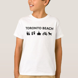 Toronto Beach Icons Monotone Black T-Shirt