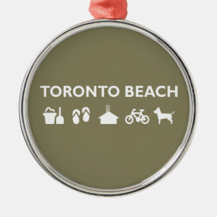 Toronto Beach Icons Monotone Dark Metal Tree Decoration