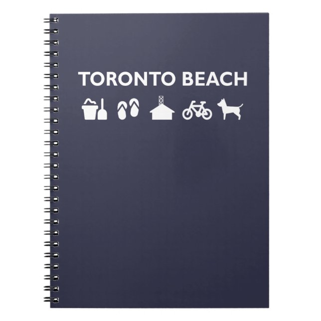 Toronto Beach Icons Monotone Dark Notebook (Front)