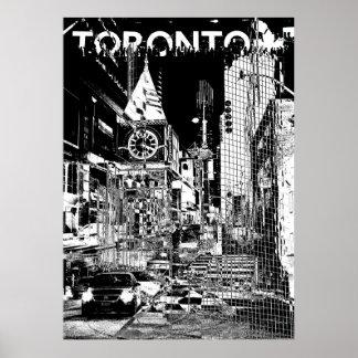 ࿗ Toronto, black and white collage Poster