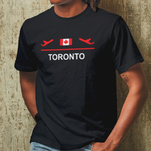 Toronto Canada Airport Plane Dark Colour T-Shirt