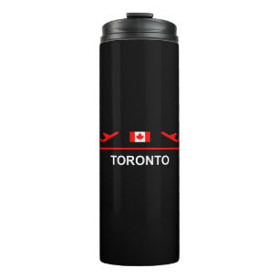 Toronto Canada Airport Plane Dark Colour Thermal Tumbler