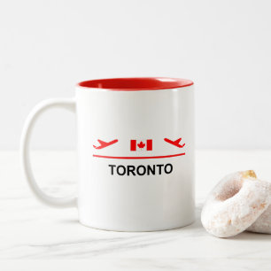Toronto Canada Airport Plane Light-Colour Two-Tone Coffee Mug