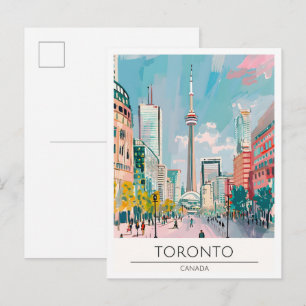 Toronto Canada Art Illustration Travel Postcard