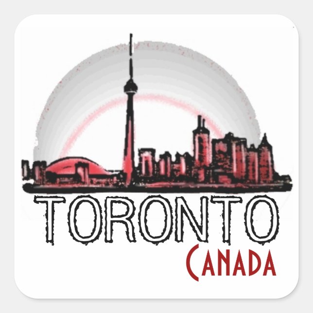 Toronto Canada artistic skyline stickers (Front)