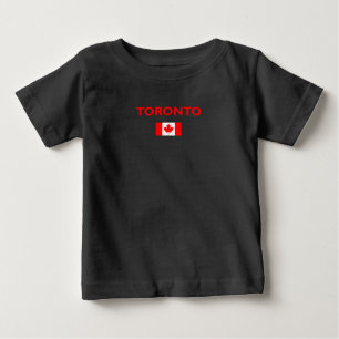 Toronto Canada Canadian Flag Dark Color Baby T-Shirt
