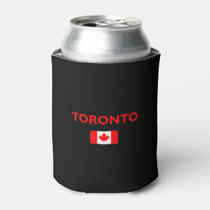 Toronto Canada Canadian Flag Dark Color Can Cooler
