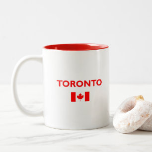 Toronto Canada Canadian Flag Dark Color Two-Tone Coffee Mug