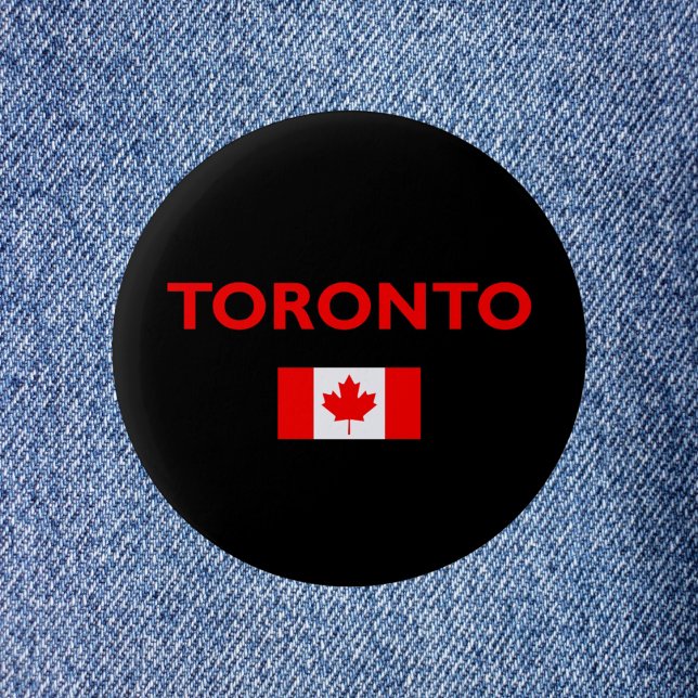 Toronto Canada Canadian Flag Dark Colour 6 Cm Round Badge (Creator Uploaded)