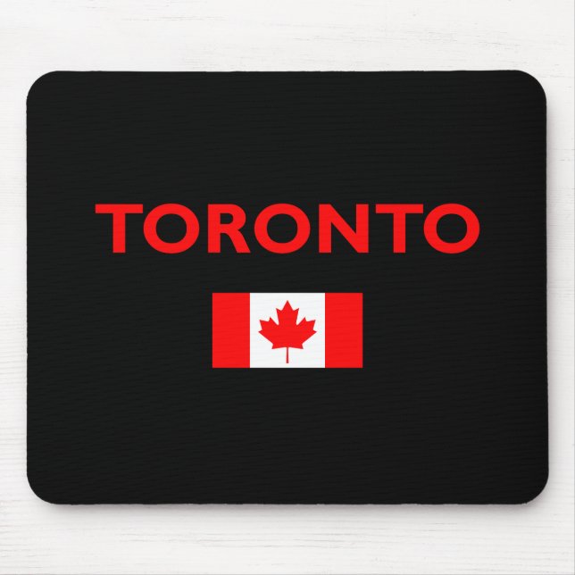 Toronto Canada Canadian Flag Dark Colour Mouse Mat (Front)