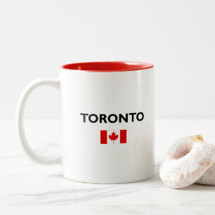 Toronto Canada Canadian Flag Light-Color Two-Tone Coffee Mug