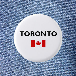Toronto Canada Canadian Flag Light-Colour 3 Cm Round Badge