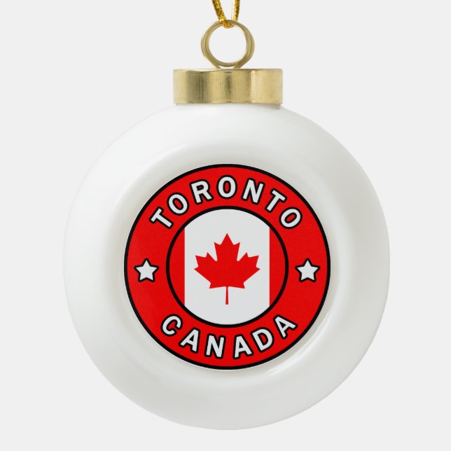 Toronto Canada Ceramic Ball Christmas Ornament (Front)