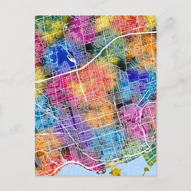 Toronto Canada City Map Postcard (Front)