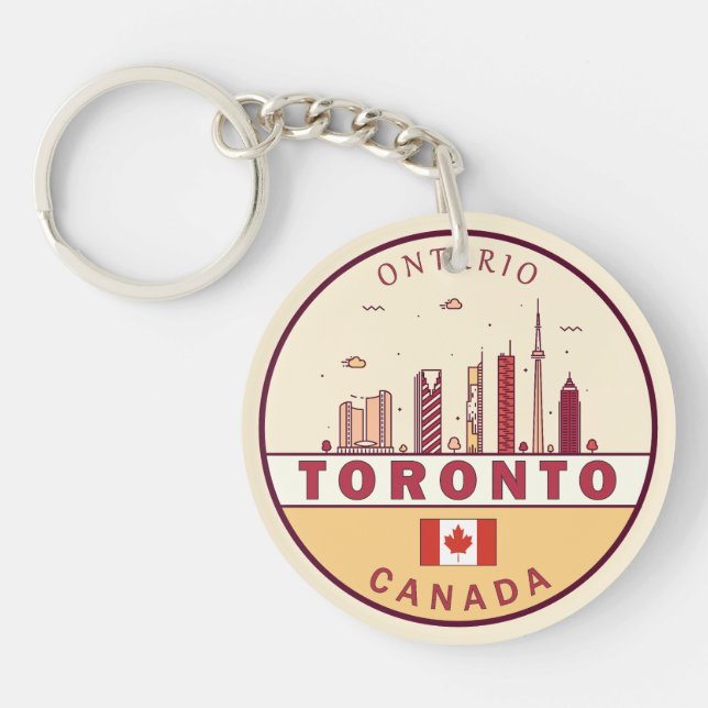 Toronto Canada City Skyline Emblem Key Ring (Front)