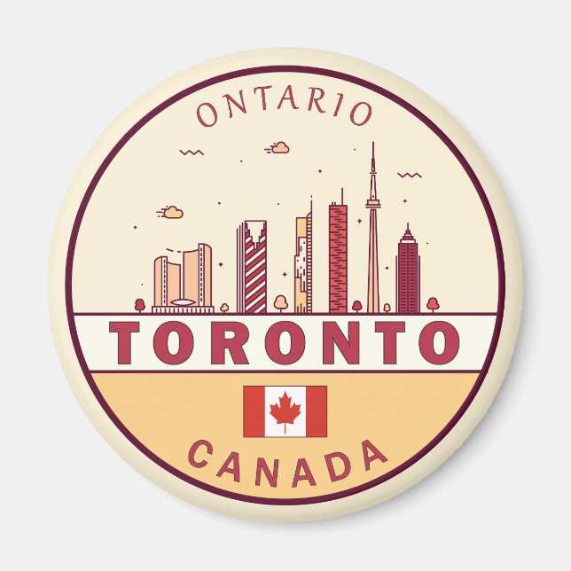 Toronto Canada City Skyline Emblem Magnet (Front)