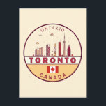 Toronto Canada City Skyline Emblem Postcard<br><div class="desc">Toronto minimalist,  colourful art design featuring monuments and landmarks of the city in Canada.</div>