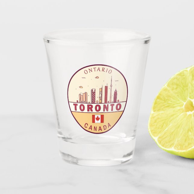 Toronto Canada City Skyline Emblem Shot Glass (Front)