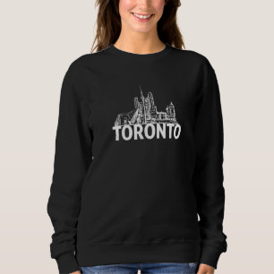 Toronto Canada City Skyline Silhouette Outline Ske Sweatshirt