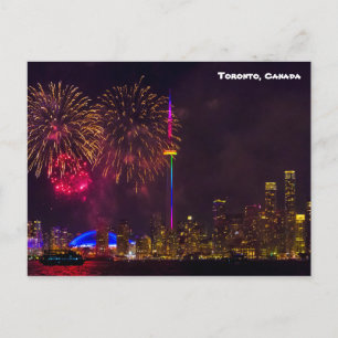 Toronto Canada CN tower fireworks Postcard