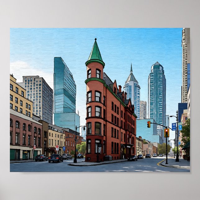 Toronto Canada Gooderham Building Watercolor Poster (Front)