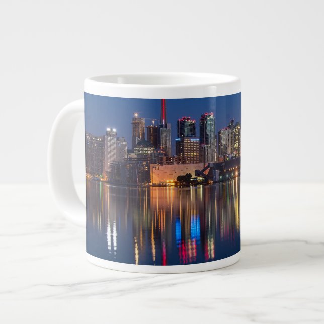 Toronto Canada night cityscape Large Coffee Mug (Front Left)