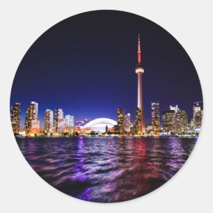Toronto, Canada Night Skyline Classic Round Sticker