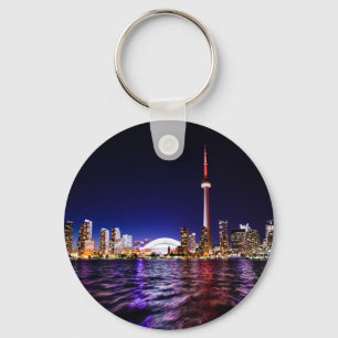 Toronto, Canada Night Skyline Key Ring