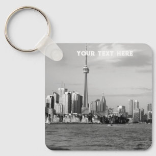 Toronto Canada Ontario Black White Vintage  Keycha Key Ring