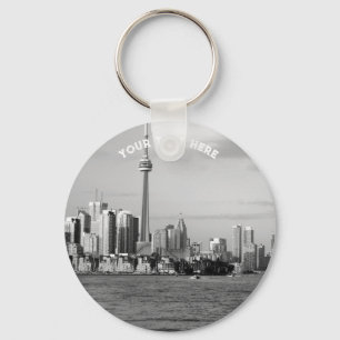Toronto Canada Ontario Black White Vintage Keychai Key Ring