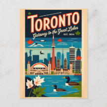 Toronto Canada Retro Travel Poster Art