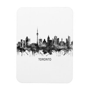 Toronto Canada Skyline BW Magnet