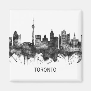 Toronto Canada Skyline BW Magnet