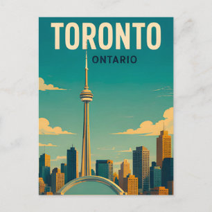 Toronto Canada Skyline CN Tower Travel Souvenir Postcard