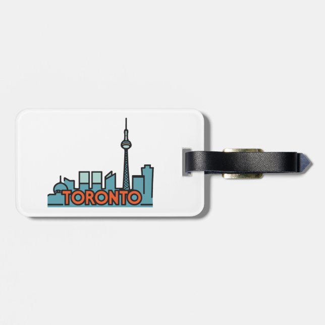 Toronto Canada Skyline Luggage Tag (Back Horizontal)