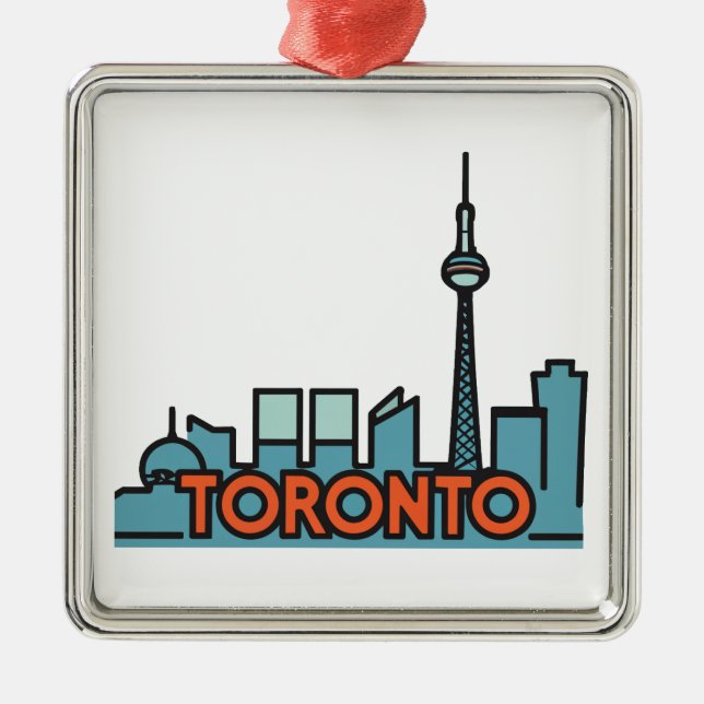 Toronto Canada Skyline Metal Tree Decoration (Front)