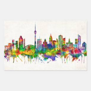 Toronto Canada Skyline Rectangular Sticker