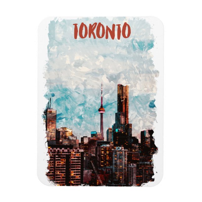 Toronto Canada Skyline Silhouette  Magnet (Vertical)