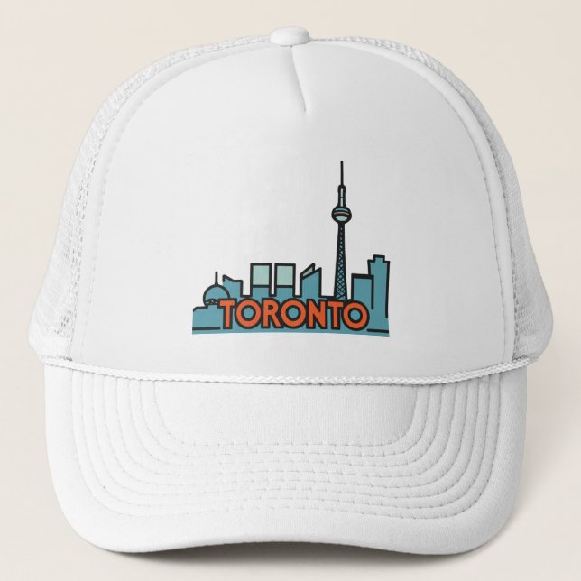 Toronto Canada Skyline Trucker Hat (Front)