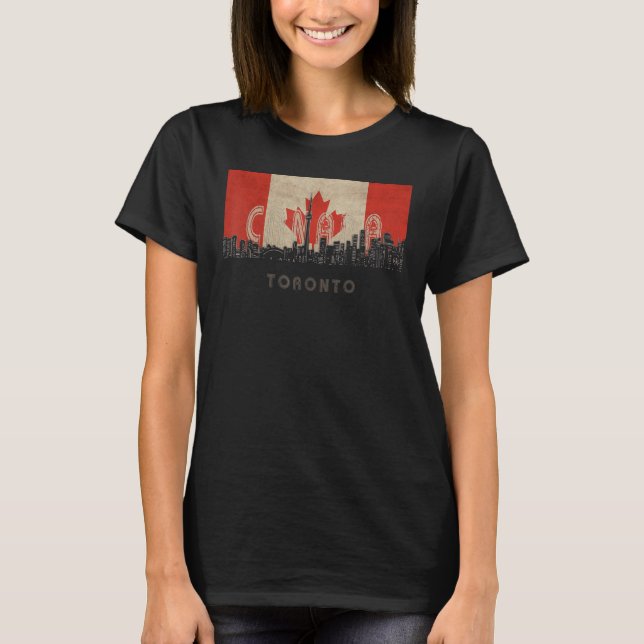 toronto canada Skyline Vacation Souvenir city flag T-Shirt (Front)