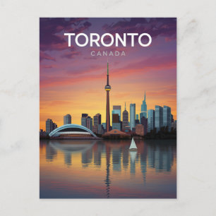 Toronto Canada Sunset Skyline Postcard