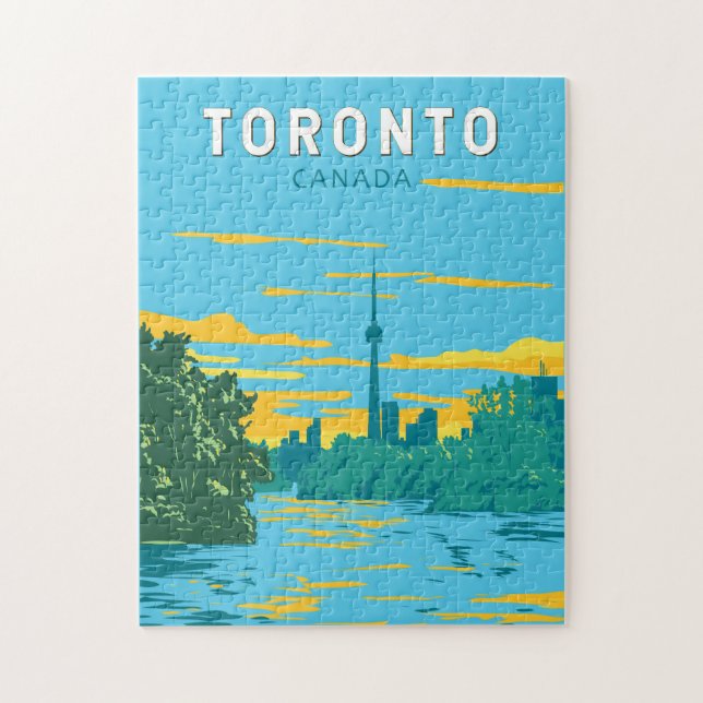 Toronto Canada Travel Art Vintage Jigsaw Puzzle (Vertical)