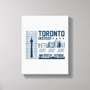 Toronto Canada Urban Skyline Graphic Design Canvas Print