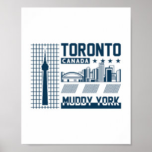 Toronto Canada Urban Skyline Graphic Design Poster