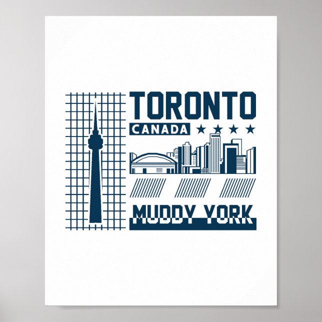 Toronto Canada Urban Skyline Graphic Design Poster (Front)