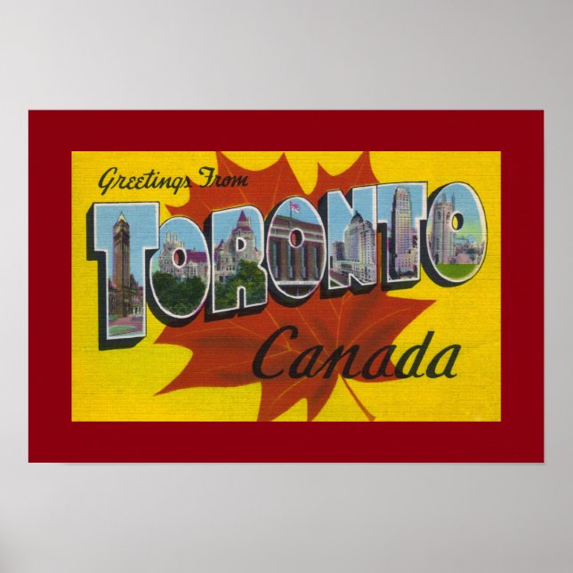 Toronto Canada Vintage Travel Art Poster (Front)